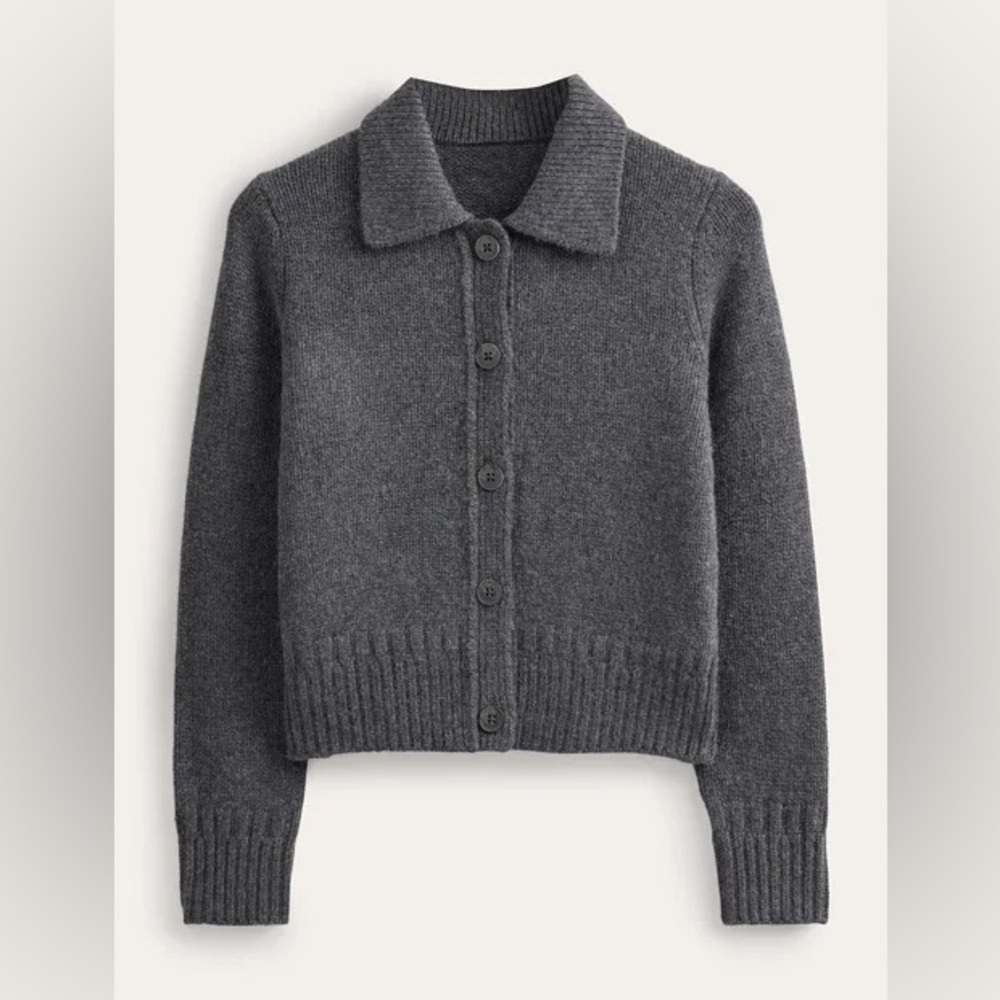 Boden 100% cashmere gray cardigan, size small